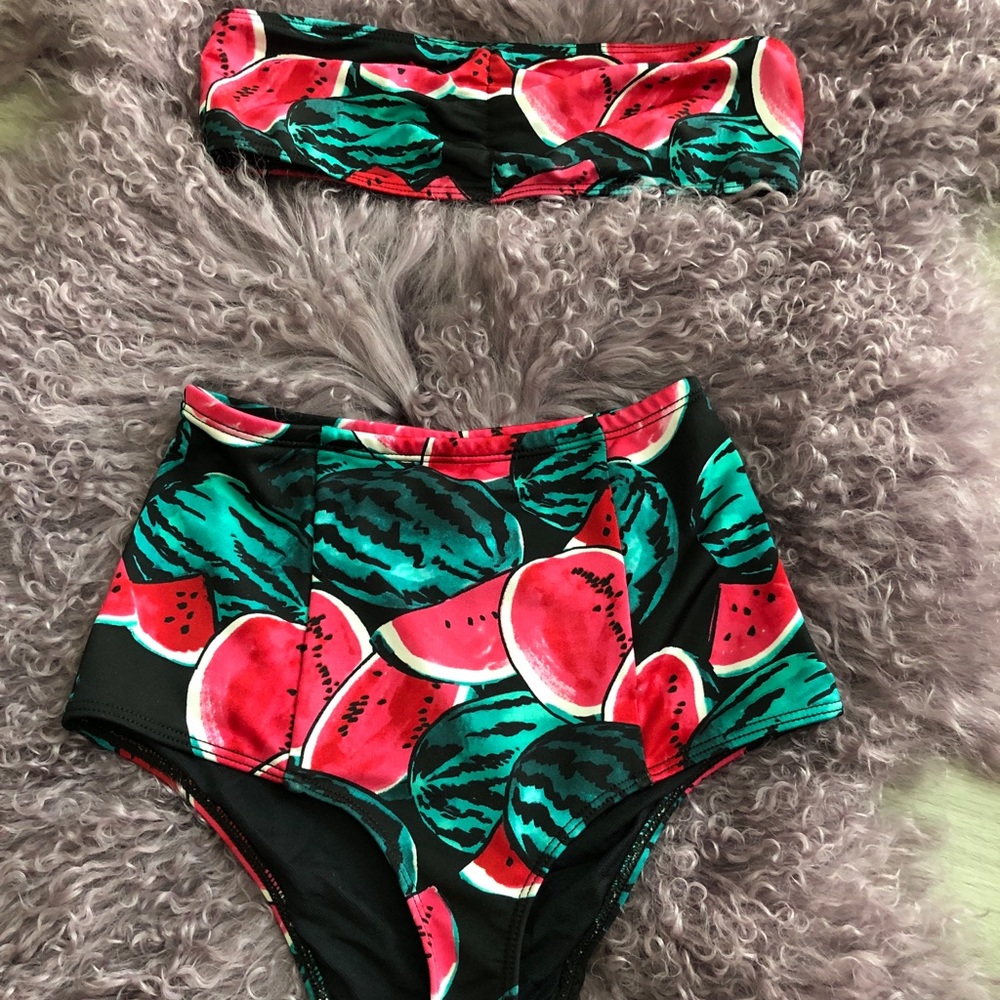 AMERICAN APPAREL HIGH WAIST WATERMELON BIKINI